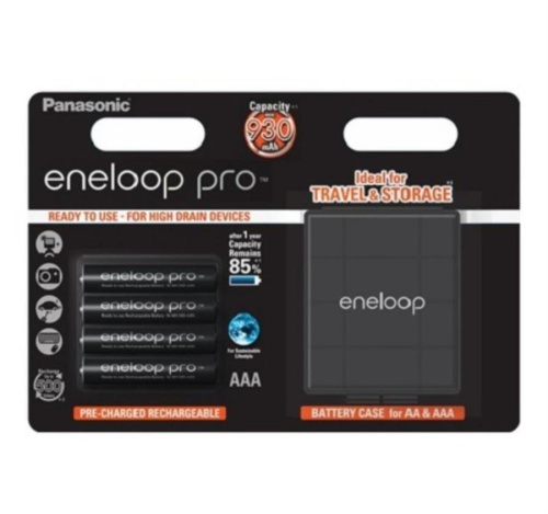 картинка Panasonic eneloop BK-4HCDEC4BE 4 аккумулятора 930mAh AAA +футляр BL4 от магазина Интерком-НН