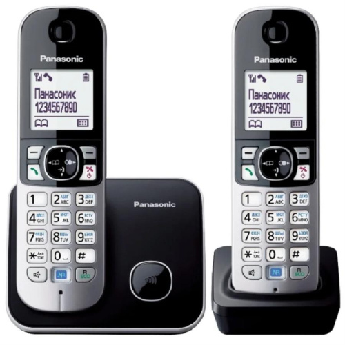 изображение Panasonic KX-TG6812RUB - Беспроводной телефон DECT (радиотелефон) , цвет: черный магазин Компании Интерком-НН фото 2 картинка Panasonic KX-TG6812RUB - Беспроводной телефон DECT (радиотелефон) , цвет: черный от магазина Интерком-НН фото 2