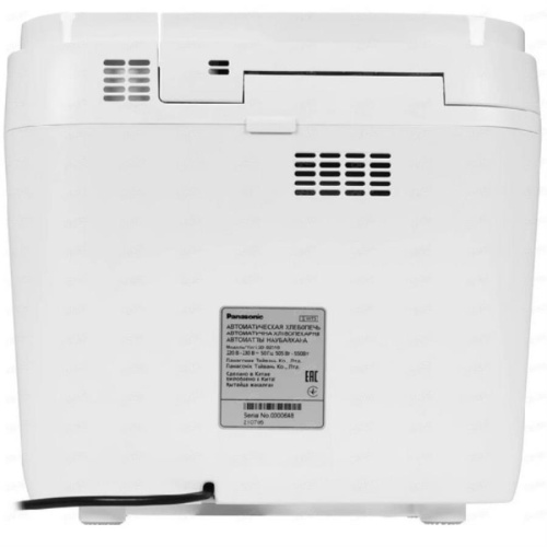 картинка Panasonic SD-B2510WTS  Хлебопечь цвет белый, 550 Вт, программ - 21, вес выпечки - 1.1 кг от магазина Интерком-НН фото 4