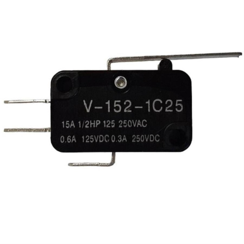 картинка Микропереключатель 3-х контактный V-152-1C25 250V 15A с рычагом 27мм для микроволновой печи (СВЧ) от магазина Интерком-НН