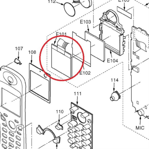 картинка Panasonic L5DCAED00005 Дисплей для DECT KX-TCA151, 154, KX-TCD500, 510, 530, 540, 556, 576, KX-FC248 от магазина Интерком-НН фото 2