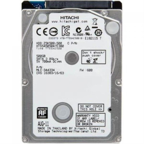 картинка Жесткий диск Hitachi 500 Gb 8 Mb 2,5" SATA  HTS545050A7E380  от магазина Интерком-НН