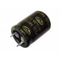картинка Электролитический конденсатор 100мкФ 450В 105°С в алюминиевом цилиндрическом корпусе от магазина Интерком-НН