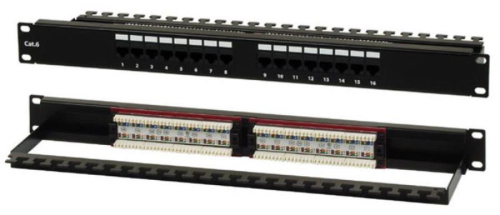 картинка NM-EAP-16CD 19" патч-панель NikoMax RJ45 Cat.5e, 110, 16 портов от магазина Интерком-НН