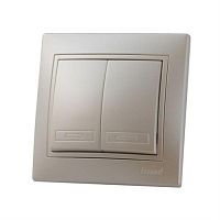 картинка Выключатель 2-клавишный LEZARD MIRA жемчужно-белый перламутр 701-3030-101 от магазина Интерком-НН