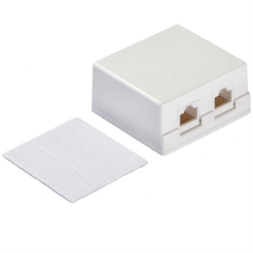 картинка Розетка компьютерная внешняя 2хRJ45, неэкранированная, cat.5е, 110/Krone тип (Dual IDC), белая от магазина Интерком-НН