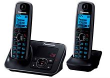 картинка Panasonic KX-TG6622RUB - Беспроводной телефон DECT (радиотелефон) с автоответчиком, цвет: черный  от магазина Интерком-НН