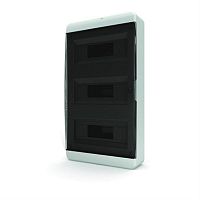 картинка Tekfor BNK 40-36-1 Пластиковый щит на 36 модулей с прозрачной черной дверцой (290х535х102) от магазина Интерком-НН