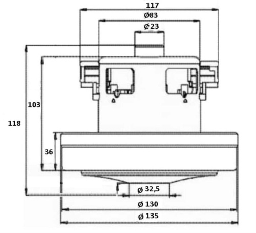 изображение Универсальный двигатель для пылесоса PFD1800W (VC07W109FP, VC07W114PAF) H=115мм, D=130мм, 1800Вт магазин Компании Интерком-НН фото 5 картинка Универсальный двигатель для пылесоса PFD1800W (VC07W109FP, VC07W114PAF) H=115мм, D=130мм, 1800Вт от магазина Интерком-НН фото 5