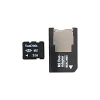 картинка Память Memory Stick Micro (Sony M2) 2GB SiliconPower с адаптером (SP002GBM2C000V10)  от магазина Интерком-НН