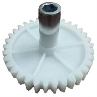 картинка Шестерня большая с валом (008398-CH) для мясорубки Polaris D=71мм, H=60/14мм, 34 прямых зубьев от магазина Интерком-НН