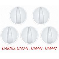 картинка Комплект ручек 01041602 для газовой плиты Дарина GM442 (белые) без газконтроля от магазина Интерком-НН
