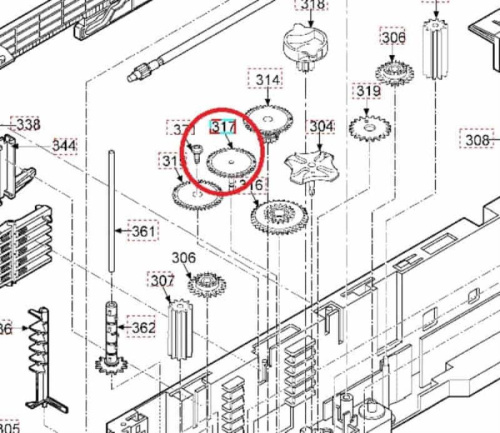 картинка Panasonic RDG0537-1 Шестеренка для музыкального центра SA-HT680, 830, 833, SA-PM19, 29, 39, 53, 54.. от магазина Интерком-НН фото 2