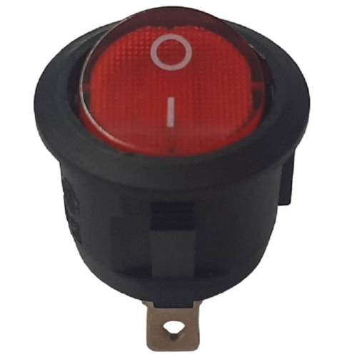 картинка Переключатель клавишный QY602-101 KCD1 (223(5)) красный с подсветкой ON-OFF 6A 250VAC от магазина Интерком-НН