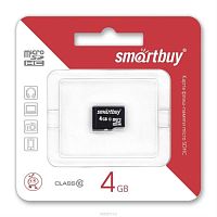 картинка Память Micro SD 4Gb Smart Buy class 10 без адаптера (SB4GBSDCL10-00) от магазина Интерком-НН