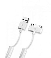 картинка USB кабель для Apple 30-pin (iPhone4G/4GS) 1.2м витой белый (Deppa) 72118 от магазина Интерком-НН
