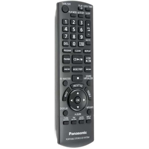 изображение Panasonic N2QAYA000008 пульт дистанционного управления (ПДУ) для CD стереосистемы RX-D55EE-K магазин Компании Интерком-НН картинка Panasonic N2QAYA000008 пульт дистанционного управления (ПДУ) для CD стереосистемы RX-D55EE-K от магазина Интерком-НН