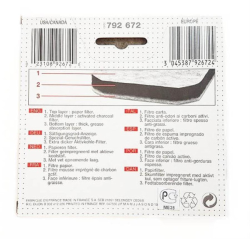 картинка Tefal 792672 Фильтр для фритюрницы 8203, 8204, 8321...8327, 73000...73990, 3181, 3172, 3190...3198 от магазина Интерком-НН фото 2