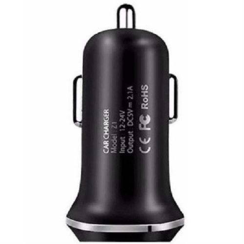 картинка Hoco Z1 автомобильное зарядное устройство с 2 USB выходами (2100mAh), черный для iPhone 5/6/6Plus/7 от магазина Интерком-НН
