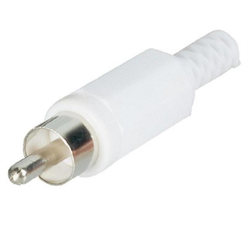 картинка RCA (тюльпан) штекер на кабель (белый) от магазина Интерком-НН