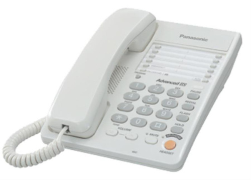 изображение Проводной телефон без дисплея Panasonic KX-TS2363RUW, цвет белый магазин Компании Интерком-НН картинка Panasonic KX-TS2363RUW проводной телефон без дисплея, цвет белый от магазина Интерком-НН