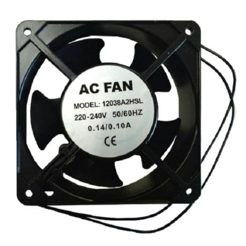 картинка Вентилятор 12038A2HSL (YZF12038) 120х120х38, 220-240V, 50/60Hz, 0.14/0.10А для холодильника  от магазина Интерком-НН