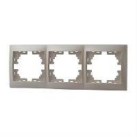 картинка Рамка 3-местная горизонтальная LEZARD MIRA жемчужно-белый перламутр 701-3000-148 от магазина Интерком-НН