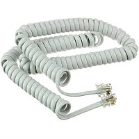 картинка Шнур витой телефонный аппарат-трубка 7,5 м, цвет белый от магазина Интерком-НН