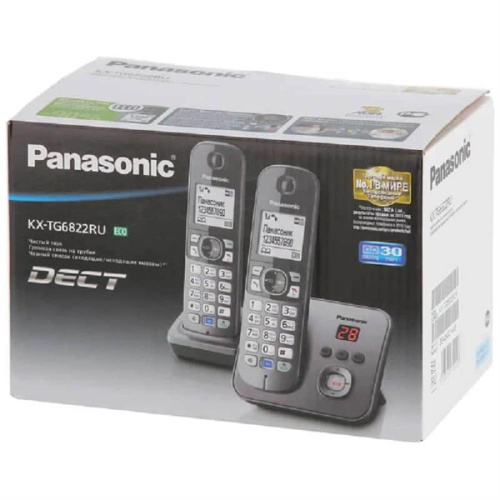 изображение Беспроводной телефон Panasonic KX-TG6822RUM DECT (радиотелефон) с автоответчиком, цвет: серый металлик магазин Компании Интерком-НН фото 2 картинка Panasonic KX-TG6822RUM - Беспроводной телефон DECT (радиотелефон) с автоответчиком, цвет: серый мета от магазина Интерком-НН фото 2