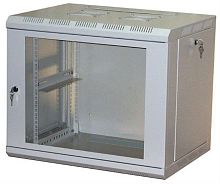 картинка Шкаф настенный 19", 9U, (630x580x530), стеклянная  дверь, серый  от магазина Интерком-НН