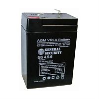 картинка GENERAL SECURITY GS 4,5-6 Аккумуляторная батарея необслуживаемая 6В, 4.5А/ч от магазина Интерком-НН
