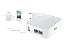 картинка TP-Link TL-WR710N Wi-Fi точка доступа, 802.11n, 150 Мбит/с, маршрутизатор, коммутатор 2xLAN, USB от магазина Интерком-НН