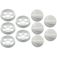 картинка Комплект ручек 01041651 для газовой плиты (стиль F/E) Дарина GM341 (белые) с газконтролем духовки  от магазина Интерком-НН