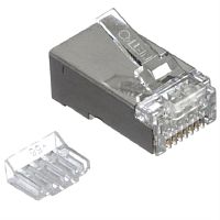 картинка Разъем RJ-45 (8P8C) cat.6 экранированный, со вставкой, для одножильного и многожильного кабеля от магазина Интерком-НН
