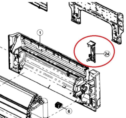 картинка Panasonic CWD933233 заглушка шасси внутреннего блока кондиционера CS-E7MKD от магазина Интерком-НН